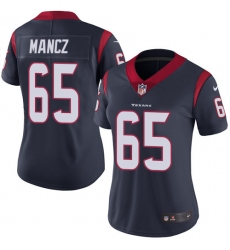 Women's Nike Houston Texans #65 Greg Mancz Elite Navy Blue Team Color NFL Jersey
