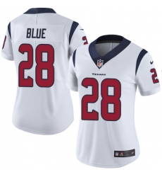 Women's Nike Houston Texans #28 Alfred Blue Elite White NFL Jersey