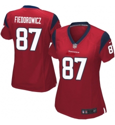Women's Nike Houston Texans #87 C.J. Fiedorowicz Game Red Alternate NFL Jersey