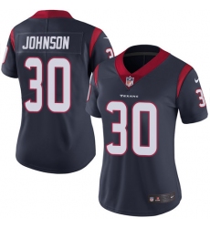 Women's Nike Houston Texans #30 Kevin Johnson Elite Navy Blue Team Color NFL Jersey