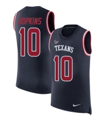 Men's Nike Houston Texans #10 DeAndre Hopkins Limited Navy Blue Rush Player Name & Number Tank Top NFL Jersey