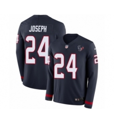 Youth Nike Houston Texans #24 Johnathan Joseph Limited Navy Blue Therma Long Sleeve NFL Jersey