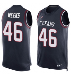 Men's Nike Houston Texans #46 Jon Weeks Limited Navy Blue Player Name & Number Tank Top NFL Jersey