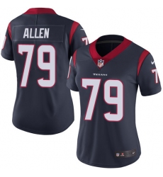 Women's Nike Houston Texans #79 Jeff Allen Elite Navy Blue Team Color NFL Jersey