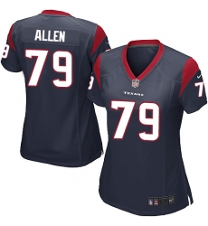 Women's Nike Houston Texans #79 Jeff Allen Game Navy Blue Team Color NFL Jersey