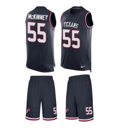 Men's Nike Houston Texans #55 Benardrick McKinney Limited Navy Blue Tank Top Suit NFL Jersey