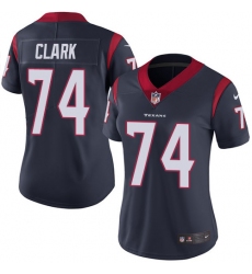Women's Nike Houston Texans #74 Chris Clark Limited Navy Blue Team Color Vapor Untouchable NFL Jersey