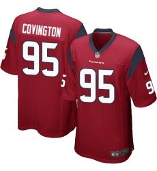 Men's Nike Houston Texans #95 Christian Covington Game Red Alternate NFL Jersey