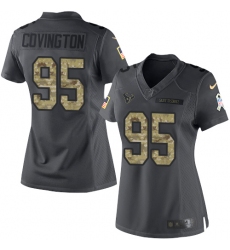 Women's Nike Houston Texans #95 Christian Covington Limited Black 2016 Salute to Service NFL Jersey