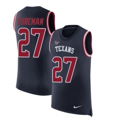 Men's Nike Houston Texans #27 D'Onta Foreman Limited Navy Blue Rush Player Name & Number Tank Top NFL Jersey