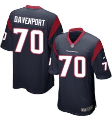 Men's Nike Houston Texans #70 Julien Davenport Game Navy Blue Team Color NFL Jersey