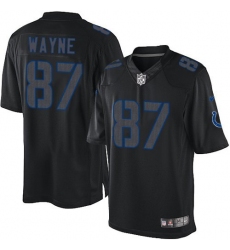 Men's Nike Indianapolis Colts #87 Reggie Wayne Limited Black Impact NFL Jersey