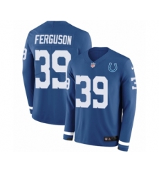 Youth Nike Indianapolis Colts #39 Josh Ferguson Limited Blue Therma Long Sleeve NFL Jersey