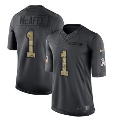 Men's Nike Indianapolis Colts #1 Pat McAfee Limited Black 2016 Salute to Service NFL Jersey