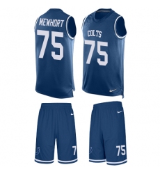 Men's Nike Indianapolis Colts #75 Jack Mewhort Limited Royal Blue Tank Top Suit NFL Jersey