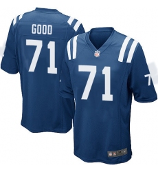Men's Nike Indianapolis Colts #71 Denzelle Good Game Royal Blue Team Color NFL Jersey