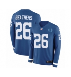 Youth Nike Indianapolis Colts #26 Clayton Geathers Limited Blue Therma Long Sleeve NFL Jersey