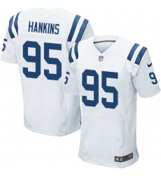 Men's Nike Indianapolis Colts #95 Johnathan Hankins Elite White NFL Jersey
