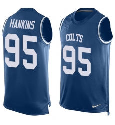 Men's Nike Indianapolis Colts #95 Johnathan Hankins Limited Royal Blue Player Name & Number Tank Top NFL Jersey