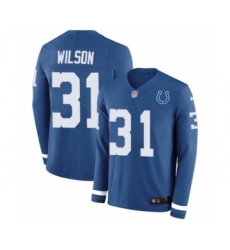 Youth Nike Indianapolis Colts #31 Quincy Wilson Limited Blue Therma Long Sleeve NFL Jersey