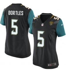 Women's Nike Jacksonville Jaguars #5 Blake Bortles Game Black Alternate NFL Jersey