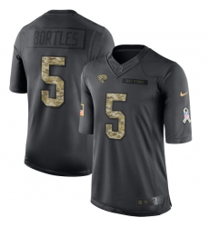 Youth Nike Jacksonville Jaguars #5 Blake Bortles Limited Black 2016 Salute to Service NFL Jersey
