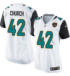 Women's Nike Jacksonville Jaguars #42 Barry Church Game White NFL Jersey