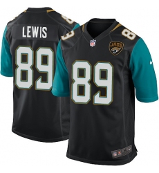 Men's Nike Jacksonville Jaguars #89 Marcedes Lewis Game Black Alternate NFL Jersey