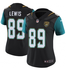 Women's Nike Jacksonville Jaguars #89 Marcedes Lewis Elite Black Alternate NFL Jersey