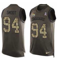Men's Nike Jacksonville Jaguars #94 Dawuane Smoot Limited Green Salute to Service Tank Top NFL Jersey