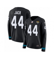 Women's Nike Jacksonville Jaguars #44 Myles Jack Limited Black Therma Long Sleeve NFL Jersey