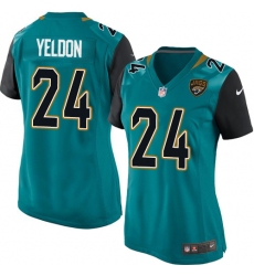 Women's Nike Jacksonville Jaguars #24 T.J. Yeldon Game Teal Green Team Color NFL Jersey