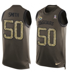 Men's Nike Jacksonville Jaguars #50 Telvin Smith Limited Green Salute to Service Tank Top NFL Jersey