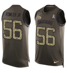 Men's Nike Jacksonville Jaguars #56 Dante Fowler Jr Limited Green Salute to Service Tank Top NFL Jersey