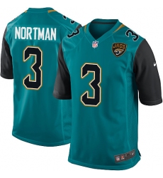 Men's Nike Jacksonville Jaguars #3 Brad Nortman Game Teal Green Team Color NFL Jersey