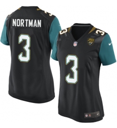 Women's Nike Jacksonville Jaguars #3 Brad Nortman Game Black Alternate NFL Jersey