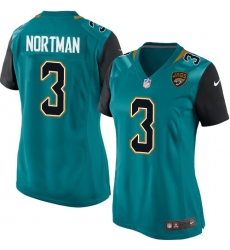 Women's Nike Jacksonville Jaguars #3 Brad Nortman Game Teal Green Team Color NFL Jersey