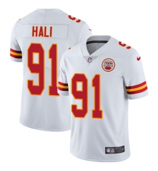Men's Nike Kansas City Chiefs #91 Tamba Hali White Vapor Untouchable Limited Player NFL Jersey