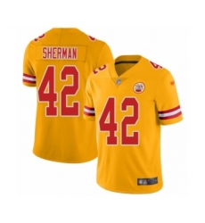 Men's Kansas City Chiefs #42 Anthony Sherman Limited Gold Inverted Legend Football Jersey