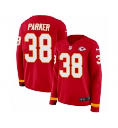 Women's Nike Kansas City Chiefs #38 Ron Parker Limited Red Therma Long Sleeve NFL Jersey