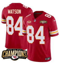 Men’s Kansas City Chiefs #84 Justin Watson Red 2023 F.U.S.E. AFC West Champions With NKH Vapor Untouchable Limited Football Stitched Jersey