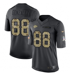 Men's Nike Kansas City Chiefs #88 Tony Gonzalez Limited Black 2016 Salute to Service NFL Jersey