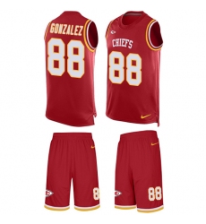Men's Nike Kansas City Chiefs #88 Tony Gonzalez Limited Red Tank Top Suit NFL Jersey