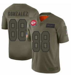 Youth Kansas City Chiefs #88 Tony Gonzalez Limited Camo 2019 Salute to Service Football Jersey