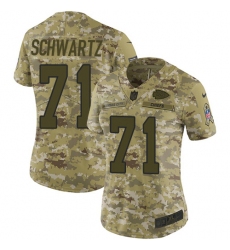 Women's Nike Kansas City Chiefs #71 Mitchell Schwartz Limited Camo 2018 Salute to Service NFL Jersey