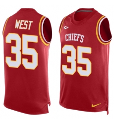 Men's Nike Kansas City Chiefs #35 Charcandrick West Limited Red Player Name & Number Tank Top NFL Jersey