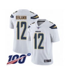 Men's Los Angeles Chargers #12 Travis Benjamin White Vapor Untouchable Limited Player 100th Season Football Jersey