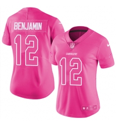 Women's Nike Los Angeles Chargers #12 Travis Benjamin Limited Pink Rush Fashion NFL Jersey