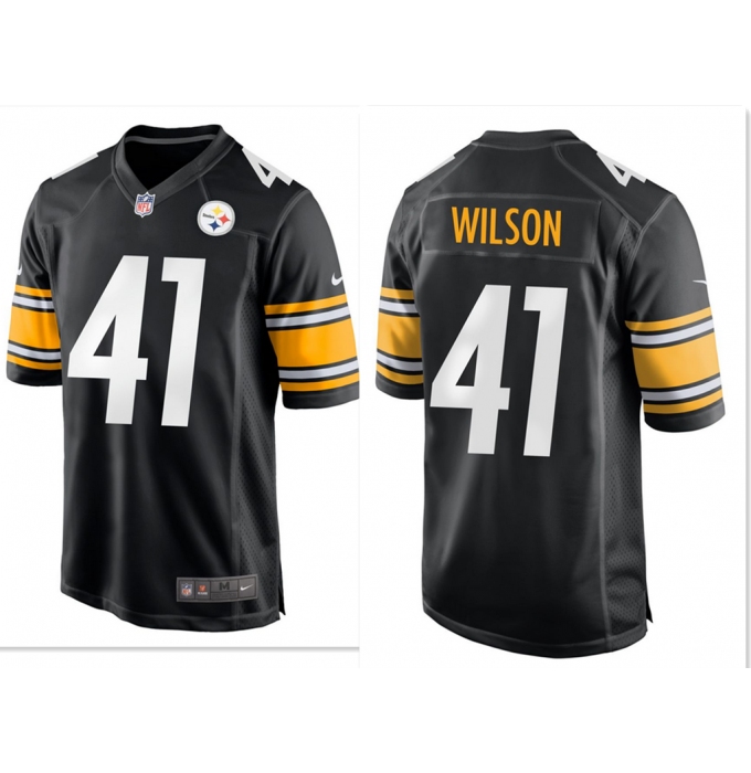 Men's Pittsburgh Steelers #41 Payton Wilson Black Replica Home Stitched Jersey