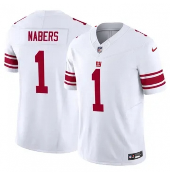 Youth New York Giants #1 Malik Nabers White Vapor Nike Stitched Jersey